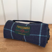 Load image into Gallery viewer, Tweedmill Walker Companion Picnic Rug Waterproof Backed - Navy Tweed Small