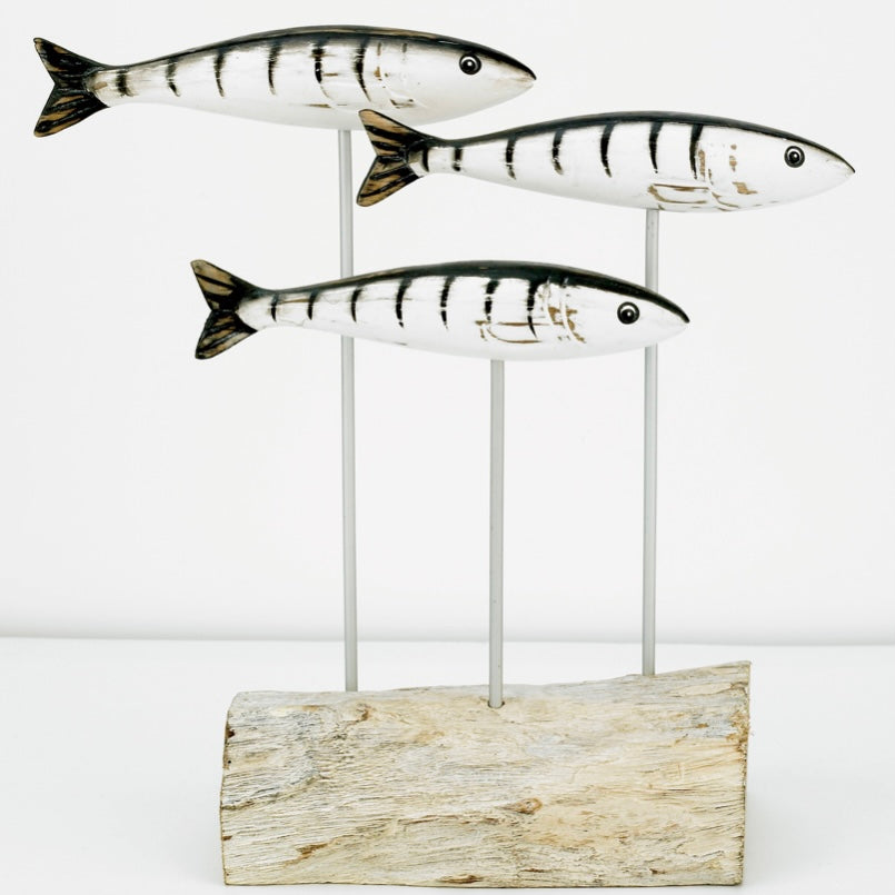 Archipelago Small Mackerel Block D358 Wood Carving Nautical Gift