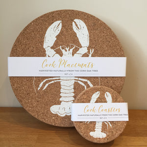 Cork Lobster Coasters Set Of 4