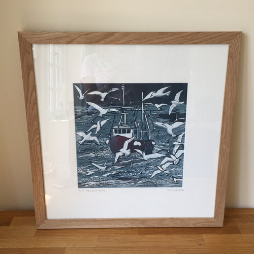 ORIGINAL REDUCTION LINO CUT ART 