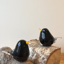 Load image into Gallery viewer, Glass Blackbird Pair Bird Sculpture Ornament
