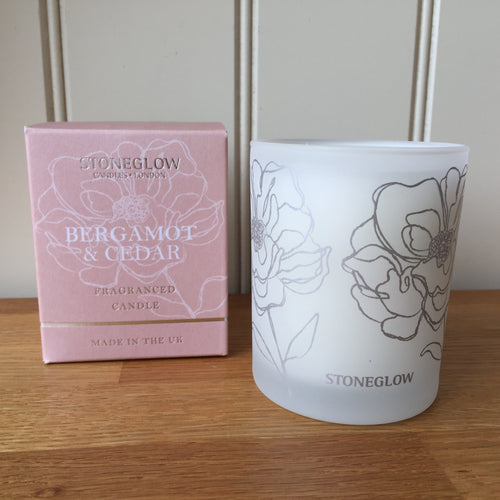 Stoneglow Scented Candle Day Flower New Collection Bergamot & Cedar