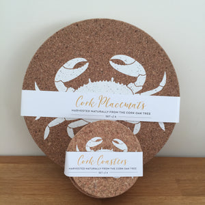 Cork Crab Coasters Set Of 4