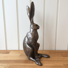 Load image into Gallery viewer, Sitting Hare Bronze Frith Sculpture By Paul Jenkins