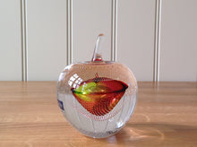 Load image into Gallery viewer, Svaja Forbidden Fruit Paperweight Red/Gold Bubbles Glass Ornament