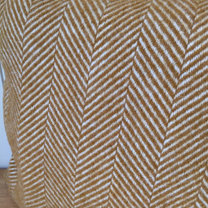 Tweedmill Fishbone Cushion - English Mustard Pure New Wool