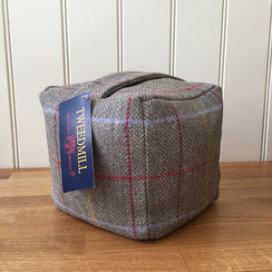 Tweedmill Tweed Square Door Stop - Tweed/Red