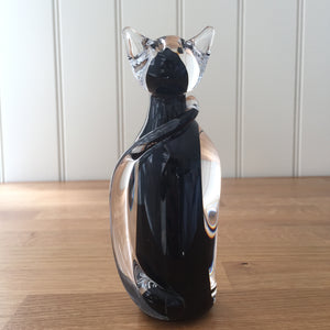 Svaja Katy Kitten Black Glass Ornament Paperweight