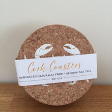 Load image into Gallery viewer, Cork Crab Coasters Set Of 4