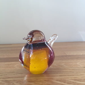 Svaja Basil Bird Cherry/Amber Glass Ornament Paperweight