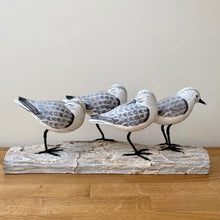 Load image into Gallery viewer, Archipelago Sanderling Block Four Sanderling Birds Wood Carving
