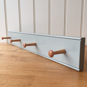 Traditional Shaker Peg Rails With Oak Pegs - Farrow and Ball French Grey