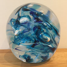 Load image into Gallery viewer, Teign Valley Glass Blue Nebula  Paperweight