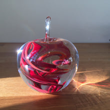 Load image into Gallery viewer, Glass Apple Sculpture Red Paperweight