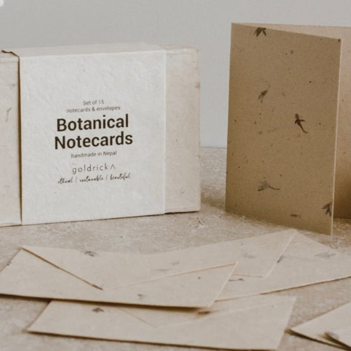 Botanical Notecards | Handmade Lokta Paper & Dried Flowers