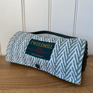 Tweedmill Walker Companion  Picnic Rug Waterproof Backed - Cotton Olive Herringbone