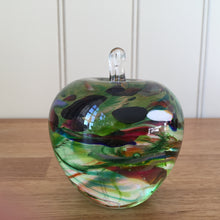 Load image into Gallery viewer, Glass Apple Sculpture Green Mix Paperweight