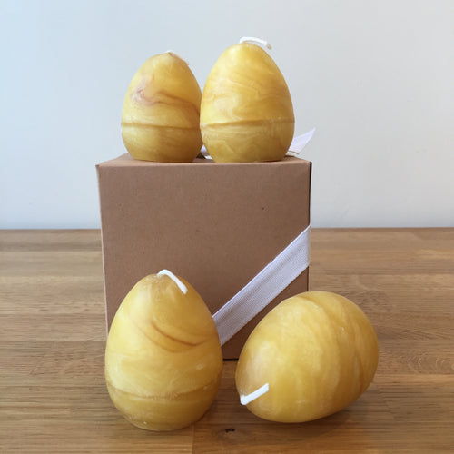 Beeswax Egg Candles Set of 4 Natural Sustainable Country Gift