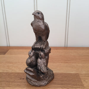 Falcon with young Frith Sculpture By Guy Redwood