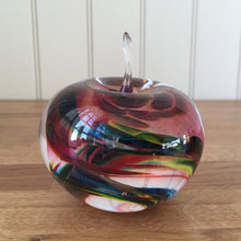 Load image into Gallery viewer, Glass Apple Sculpture Red Mix Paperweight