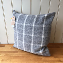 Load image into Gallery viewer, Tweedmill Pure New Wool Chequered Check Grey Cushion