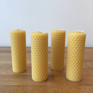 Beeswax Honeycomb Pillar Candles - Set of 4 Natural Sustainable Country Gift
