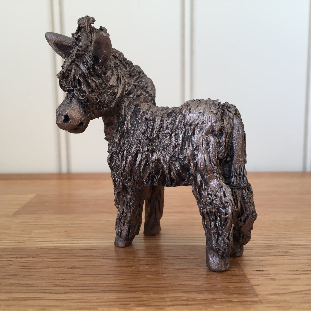 Dilys Donkey Standing Bronze Frith Sculpture By Veronica Ballan MINIMA