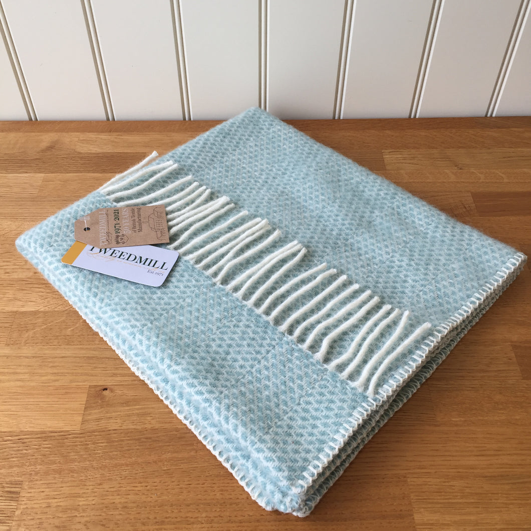 Baby Pram Blanket - Beehive Ocean 100% Pure New Wool