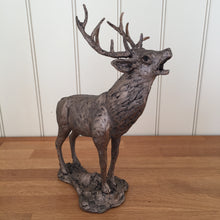 Load image into Gallery viewer, Stag Roaring (Rutting) Bronze Frith Sculpture By Thomas Meadows