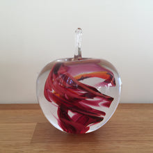 Load image into Gallery viewer, Glass Apple Sculpture Red Paperweight