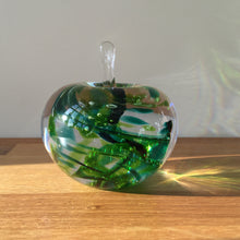 Load image into Gallery viewer, Glass Apple Sculpture Green Paperweight