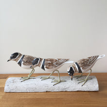 Load image into Gallery viewer, Archipelago Three Plovers On Driftwood Wood Carving