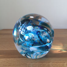 Load image into Gallery viewer, Teign Valley Glass Blue Nebula  Paperweight