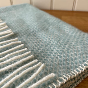 Baby Pram Blanket - Beehive Ocean 100% Pure New Wool