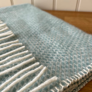 Baby Pram Blanket - Beehive Ocean 100% Pure New Wool