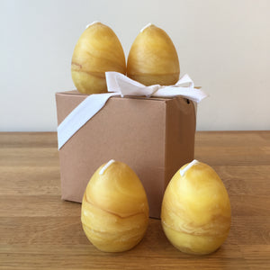 Beeswax Egg Candles Set of 4 Natural Sustainable Country Gift