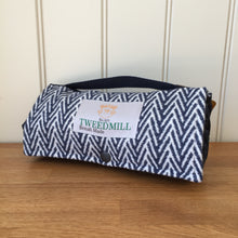 Load image into Gallery viewer, Tweedmill Walker Companion  Picnic Rug Waterproof Backed - Cotton Navy Herringbone