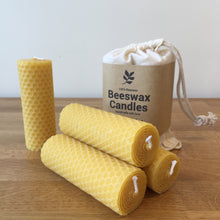 Load image into Gallery viewer, Beeswax Honeycomb Pillar Candles - Set of 4 Natural Sustainable Country Gift