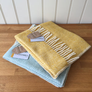 Baby Pram Blanket - Beehive Ocean 100% Pure New Wool