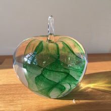 Load image into Gallery viewer, Glass Apple Sculpture Soft Green Paperweight