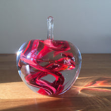 Load image into Gallery viewer, Glass Apple Sculpture Red Paperweight