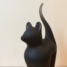 Load image into Gallery viewer, Glass Cat Sculpture Black Frosted Large Handmade Ornament