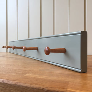 Traditional Shaker Peg Rail With Oak Pegs - Farrow and Ball Pigeon