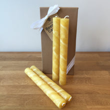 Load image into Gallery viewer, Artisan Beeswax Dinner Candles - Pack of 4 Natural Sustainable Country Gift