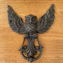Load image into Gallery viewer, Owl Wings Spread Cast Antique Iron Door knocker Country Cottage Style Gift
