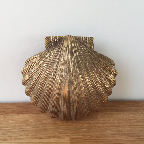 Scallop Shell Door knocker Solid Natural Brass Country Cottage Style