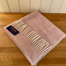 Load image into Gallery viewer, Baby Pram Blanket - Beehive Dusky Pink 100% Pure New Wool