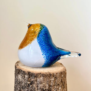 Glass Blue Tit Bird Sculpture Ornament