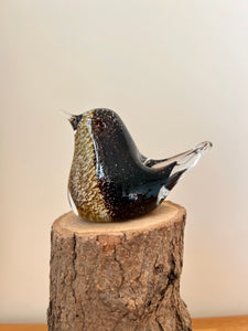 Glass Wren Bird Sculpture Ornament Pop