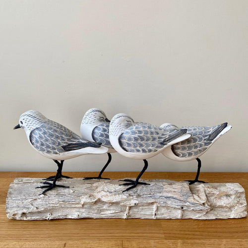 Archipelago Sanderling Block Four Sanderling Birds Wood Carving